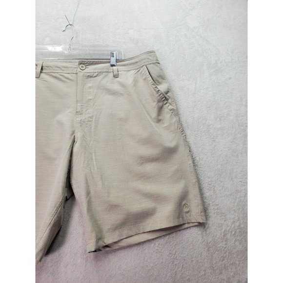 Hang Ten Board Shorts‎ Mens Size 40 Tan Polyester Slash Pockets Logo Medium Wash - Picture 5 of 10
